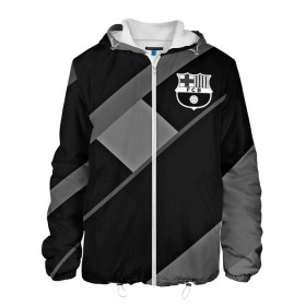 Мужская куртка 3D с принтом FC Barcelona gray collection , ткань верха — 100% полиэстер, подклад — флис | прямой крой, подол и капюшон оформлены резинкой с фиксаторами, два кармана без застежек по бокам, один большой потайной карман на груди. Карман на груди застегивается на липучку | fc barcelona | мяч | спорт | футбол | чеппионат