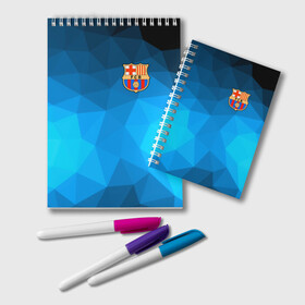 Блокнот с принтом FC Barcelona polygon 2018 , 100% бумага | 48 листов, плотность листов — 60 г/м2, плотность картонной обложки — 250 г/м2. Листы скреплены удобной пружинной спиралью. Цвет линий — светло-серый
 | fc barcelona | мяч | спорт | футбол | чеппионат 