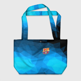 Пляжная сумка 3D с принтом FC Barcelona polygon 2018 , 100% полиэстер | застегивается на металлическую кнопку; внутренний карман застегивается на молнию. Стенки укреплены специальным мягким материалом, чтобы защитить содержимое от несильных ударов
 | fc barcelona | мяч | спорт | футбол | чеппионат 