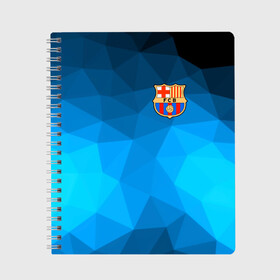 Тетрадь с принтом FC Barcelona polygon 2018 , 100% бумага | 48 листов, плотность листов — 60 г/м2, плотность картонной обложки — 250 г/м2. Листы скреплены сбоку удобной пружинной спиралью. Уголки страниц и обложки скругленные. Цвет линий — светло-серый
 | fc barcelona | мяч | спорт | футбол | чеппионат 