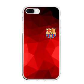 Чехол для iPhone 7Plus/8 Plus матовый с принтом FC Barcelona red polygon 2018 , Силикон | Область печати: задняя сторона чехла, без боковых панелей | fc barcelona | мяч | спорт | футбол | чеппионат