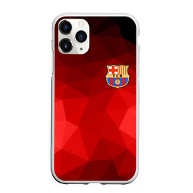 Чехол для iPhone 11 Pro матовый с принтом FC Barcelona red polygon 2018 , Силикон |  | Тематика изображения на принте: fc barcelona | мяч | спорт | футбол | чеппионат