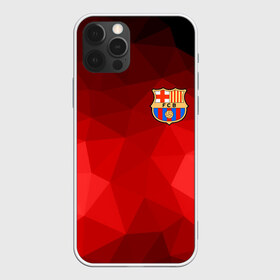 Чехол для iPhone 12 Pro Max с принтом FC Barcelona red polygon 2018 , Силикон |  | Тематика изображения на принте: fc barcelona | мяч | спорт | футбол | чеппионат