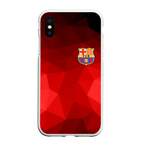 Чехол для iPhone XS Max матовый с принтом FC Barcelona red polygon 2018 , Силикон | Область печати: задняя сторона чехла, без боковых панелей | Тематика изображения на принте: fc barcelona | мяч | спорт | футбол | чеппионат