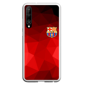 Чехол для Honor P30 с принтом FC Barcelona red polygon 2018 , Силикон | Область печати: задняя сторона чехла, без боковых панелей | fc barcelona | мяч | спорт | футбол | чеппионат