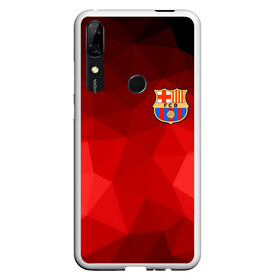 Чехол для Honor P Smart Z с принтом FC Barcelona red polygon 2018 , Силикон | Область печати: задняя сторона чехла, без боковых панелей | fc barcelona | мяч | спорт | футбол | чеппионат