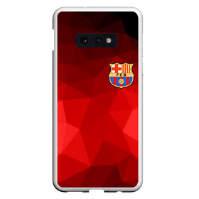 Чехол для Samsung S10E с принтом FC Barcelona red polygon 2018 , Силикон | Область печати: задняя сторона чехла, без боковых панелей | Тематика изображения на принте: fc barcelona | мяч | спорт | футбол | чеппионат