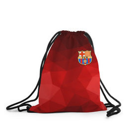 Рюкзак-мешок 3D с принтом FC Barcelona red polygon 2018 , 100% полиэстер | плотность ткани — 200 г/м2, размер — 35 х 45 см; лямки — толстые шнурки, застежка на шнуровке, без карманов и подкладки | fc barcelona | мяч | спорт | футбол | чеппионат