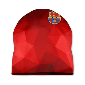 Шапка 3D с принтом FC Barcelona red polygon 2018 , 100% полиэстер | универсальный размер, печать по всей поверхности изделия | fc barcelona | мяч | спорт | футбол | чеппионат