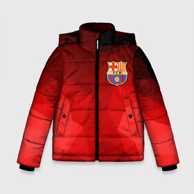Зимняя куртка для мальчиков 3D с принтом FC Barcelona red polygon 2018 , ткань верха — 100% полиэстер; подклад — 100% полиэстер, утеплитель — 100% полиэстер | длина ниже бедра, удлиненная спинка, воротник стойка и отстегивающийся капюшон. Есть боковые карманы с листочкой на кнопках, утяжки по низу изделия и внутренний карман на молнии. 

Предусмотрены светоотражающий принт на спинке, радужный светоотражающий элемент на пуллере молнии и на резинке для утяжки | Тематика изображения на принте: fc barcelona | мяч | спорт | футбол | чеппионат