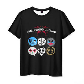 Мужская футболка 3D с принтом Hollywood Undead маски , 100% полиэфир | прямой крой, круглый вырез горловины, длина до линии бедер | charlie scene | danny | funny man | hollywood | j dog | johnny 3 tears | undead | альтернативный | андед | голивуд | голливудская | группа | кранккор | метал | нежить | ню | реп | рок | рэп | рэпкор