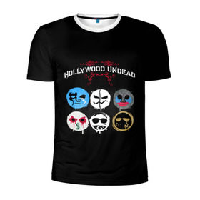 Мужская футболка 3D спортивная с принтом Hollywood Undead маски , 100% полиэстер с улучшенными характеристиками | приталенный силуэт, круглая горловина, широкие плечи, сужается к линии бедра | charlie scene | danny | funny man | hollywood | j dog | johnny 3 tears | undead | альтернативный | андед | голивуд | голливудская | группа | кранккор | метал | нежить | ню | реп | рок | рэп | рэпкор