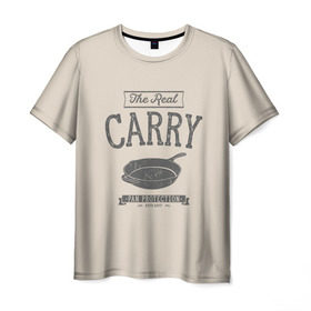 Мужская футболка 3D с принтом The Real Carry - Pan Protectio , 100% полиэфир | прямой крой, круглый вырез горловины, длина до линии бедер | battlegrounds | playerunknowns | pubg | пубг | сковородка