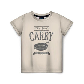 Детская футболка 3D с принтом The Real Carry - Pan Protectio , 100% гипоаллергенный полиэфир | прямой крой, круглый вырез горловины, длина до линии бедер, чуть спущенное плечо, ткань немного тянется | battlegrounds | playerunknowns | pubg | пубг | сковородка