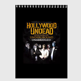 Скетчбук с принтом Hollywood Undead Underground , 100% бумага
 | 48 листов, плотность листов — 100 г/м2, плотность картонной обложки — 250 г/м2. Листы скреплены сверху удобной пружинной спиралью | charlie scene | danny | funny man | hollywood | j dog | johnny 3 tears | undead | альтернативный | андед | голивуд | голливудская | группа | кранккор | метал | нежить | ню | реп | рок | рэп | рэпкор