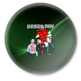 Значок с принтом Группа Green Day ,  металл | круглая форма, металлическая застежка в виде булавки | american idiot | green day | альтернативный | билли джо армстронг | грин дей | группа | зелёный день | майк дёрнт | музыка | надпись | панк | поп | поппанк | рок | тре кул