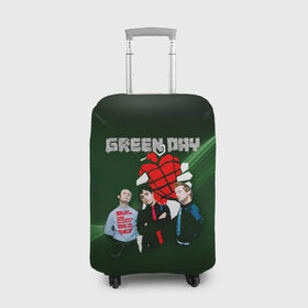 Чехол для чемодана 3D с принтом Группа Green Day , 86% полиэфир, 14% спандекс | двустороннее нанесение принта, прорези для ручек и колес | american idiot | green day | альтернативный | билли джо армстронг | грин дей | группа | зелёный день | майк дёрнт | музыка | надпись | панк | поп | поппанк | рок | тре кул