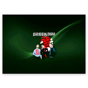 Поздравительная открытка с принтом Группа Green Day , 100% бумага | плотность бумаги 280 г/м2, матовая, на обратной стороне линовка и место для марки
 | american idiot | green day | альтернативный | билли джо армстронг | грин дей | группа | зелёный день | майк дёрнт | музыка | надпись | панк | поп | поппанк | рок | тре кул