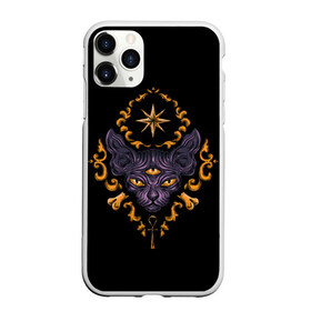 Чехол для iPhone 11 Pro матовый с принтом Сфинкс , Силикон |  | cat | egypt | eye | gold | look | ornament | patterns | взгляд | глаз | египет | золото | кот | орнамент | узоры