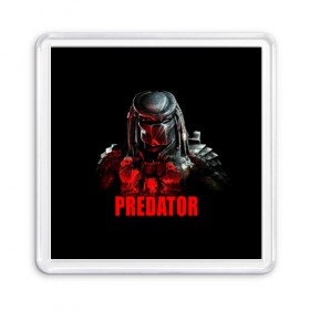 Магнит 55*55 с принтом Predator , Пластик | Размер: 65*65 мм; Размер печати: 55*55 мм | блокбастер | боевик | кино | киногерой | кинофильм | оружие | фантастика | хищник