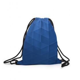 Рюкзак-мешок 3D с принтом trianse blue , 100% полиэстер | плотность ткани — 200 г/м2, размер — 35 х 45 см; лямки — толстые шнурки, застежка на шнуровке, без карманов и подкладки | abstraction | абстракция | геометрия | грани | полигоны | сочетания | треугольники