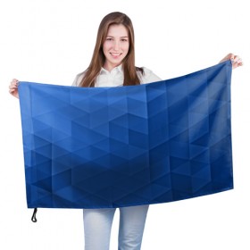 Флаг 3D с принтом trianse blue , 100% полиэстер | плотность ткани — 95 г/м2, размер — 67 х 109 см. Принт наносится с одной стороны | abstraction | абстракция | геометрия | грани | полигоны | сочетания | треугольники