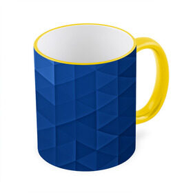 Кружка 3D с принтом trianse blue , керамика | ёмкость 330 мл | Тематика изображения на принте: abstraction | абстракция | геометрия | грани | полигоны | сочетания | треугольники