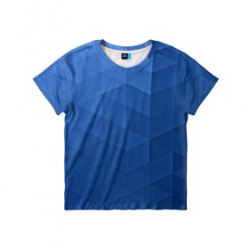 Детская футболка 3D с принтом trianse blue , 100% гипоаллергенный полиэфир | прямой крой, круглый вырез горловины, длина до линии бедер, чуть спущенное плечо, ткань немного тянется | abstraction | абстракция | геометрия | грани | полигоны | сочетания | треугольники