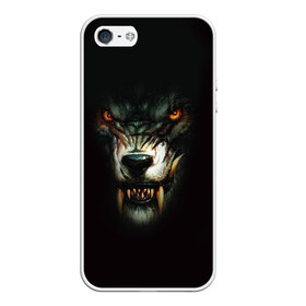 Чехол для iPhone 5/5S матовый с принтом Оскал , Силикон | Область печати: задняя сторона чехла, без боковых панелей | волк | зубы | оскал | пасть