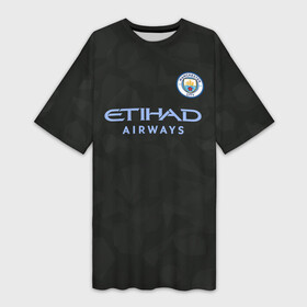 Платье-футболка 3D с принтом Manchester City Kit Third ,  |  | citi | city | cyty | manchester | siti | sity | англия | болельщик | горожане | гостевая | манчестер | сити | фанат | футбольная форма