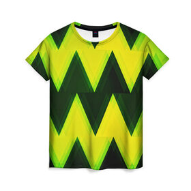 Женская футболка 3D с принтом Zigzag , 100% полиэфир ( синтетическое хлопкоподобное полотно) | прямой крой, круглый вырез горловины, длина до линии бедер | pattern | zigzag | абстракция | арт | зигзаг | линии | полосы | узор