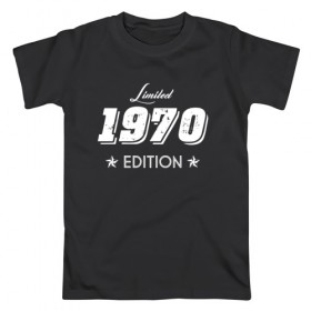 Мужская футболка хлопок с принтом limited edition 1970 , 100% хлопок | прямой крой, круглый вырез горловины, длина до линии бедер, слегка спущенное плечо. | 