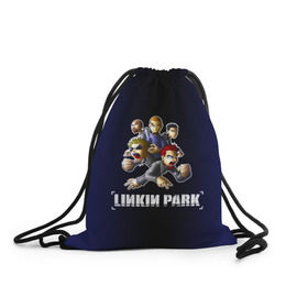 Рюкзак-мешок 3D с принтом Группа Linkin Park , 100% полиэстер | плотность ткани — 200 г/м2, размер — 35 х 45 см; лямки — толстые шнурки, застежка на шнуровке, без карманов и подкладки | 
