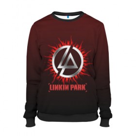 Женский свитшот 3D с принтом Красно-черный Linkin Park , 100% полиэстер с мягким внутренним слоем | круглый вырез горловины, мягкая резинка на манжетах и поясе, свободная посадка по фигуре | 