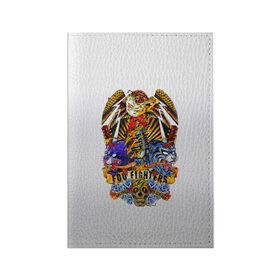 Обложка для паспорта матовая кожа с принтом Foo Fighters, орел и тигры , натуральная матовая кожа | размер 19,3 х 13,7 см; прозрачные пластиковые крепления | 
