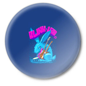 Значок с принтом Заяц Blink-182 ,  металл | круглая форма, металлическая застежка в виде булавки | Тематика изображения на принте: 