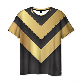 Мужская футболка 3D с принтом Golden arrows , 100% полиэфир | прямой крой, круглый вырез горловины, длина до линии бедер | Тематика изображения на принте: arrow | gold | golden | золотой | стрела | текстура