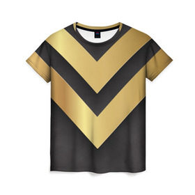 Женская футболка 3D с принтом Golden arrows , 100% полиэфир ( синтетическое хлопкоподобное полотно) | прямой крой, круглый вырез горловины, длина до линии бедер | arrow | gold | golden | золотой | стрела | текстура