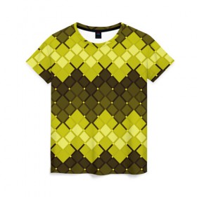 Женская футболка 3D с принтом Движение волн , 100% полиэфир ( синтетическое хлопкоподобное полотно) | прямой крой, круглый вырез горловины, длина до линии бедер | геометрия | квадрат | текстура