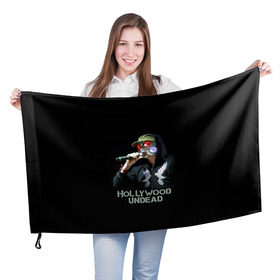 Флаг 3D с принтом J-Dog группа Hollywood Undead , 100% полиэстер | плотность ткани — 95 г/м2, размер — 67 х 109 см. Принт наносится с одной стороны | 