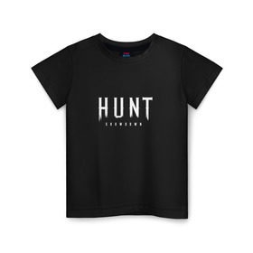 Детская футболка хлопок с принтом Hunt: Showdown White Logo , 100% хлопок | круглый вырез горловины, полуприлегающий силуэт, длина до линии бедер | crytek | game | hunt | hunt: showdown | hunter | monsters | showdown | игра | крайтек | охота | столкновение