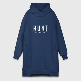 Платье-худи хлопок с принтом Hunt: Showdown White Logo ,  |  | crytek | game | hunt | hunt: showdown | hunter | monsters | showdown | игра | крайтек | охота | столкновение