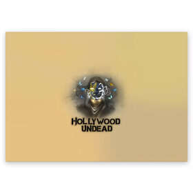 Поздравительная открытка с принтом Hollywood Undead , 100% бумага | плотность бумаги 280 г/м2, матовая, на обратной стороне линовка и место для марки
 | charlie scene | danny | funny man | hollywood | j dog | johnny 3 tears | undead | альтернативный | андед | голивуд | голливудская | группа | кранккор | метал | нежить | ню | реп | рок | рэп | рэпкор