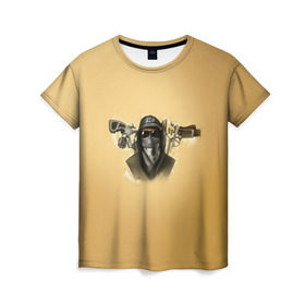 Женская футболка 3D с принтом Hollywood Undead , 100% полиэфир ( синтетическое хлопкоподобное полотно) | прямой крой, круглый вырез горловины, длина до линии бедер | 