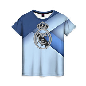 Женская футболка 3D с принтом FC Real Madrid , 100% полиэфир ( синтетическое хлопкоподобное полотно) | прямой крой, круглый вырез горловины, длина до линии бедер | real madrid | футбол | футбольный клуб