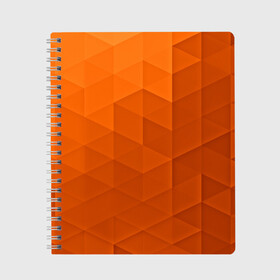 Тетрадь с принтом Orange abstraction , 100% бумага | 48 листов, плотность листов — 60 г/м2, плотность картонной обложки — 250 г/м2. Листы скреплены сбоку удобной пружинной спиралью. Уголки страниц и обложки скругленные. Цвет линий — светло-серый
 | abstraction | geometry | polygon | абстракция | геометрия | грань | краски | кубик | кубики | линии | мозаика | полигоны | ребро | текстура | узор