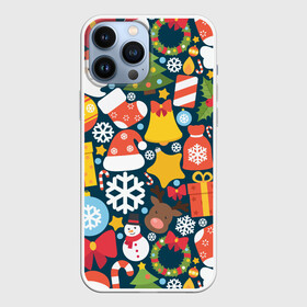 Чехол для iPhone 13 Pro Max с принтом Новогодний набор ,  |  | new year | елка | новый год | подарок | снеговик | снежинка