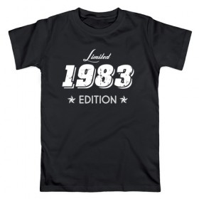 Мужская футболка хлопок с принтом limited edition 1983 , 100% хлопок | прямой крой, круглый вырез горловины, длина до линии бедер, слегка спущенное плечо. | 1983 | день рождения | подарок | праздник