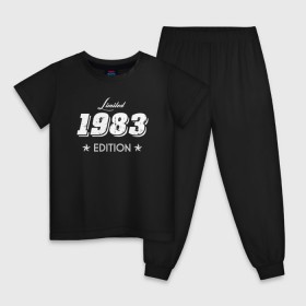 Детская пижама хлопок с принтом limited edition 1983 , 100% хлопок |  брюки и футболка прямого кроя, без карманов, на брюках мягкая резинка на поясе и по низу штанин
 | Тематика изображения на принте: 1983 | день рождения | подарок | праздник