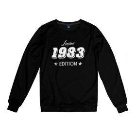 Женский свитшот хлопок с принтом limited edition 1983 , 100% хлопок | прямой крой, круглый вырез, на манжетах и по низу широкая трикотажная резинка  | Тематика изображения на принте: 1983 | день рождения | подарок | праздник